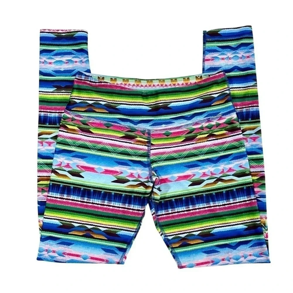 Rese Luxtreme Yoga Colorful Aztec Print Leggings Size Medium